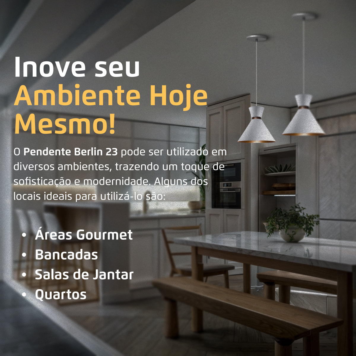 Pendente Lustre Luminária Berlin 23cm Branco