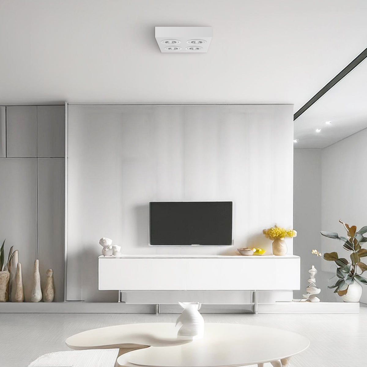 Spot Plafon Sobrepor Box Par20 Quadruplo Direcionável