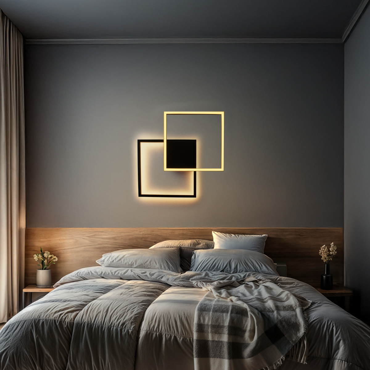 Plafon/Arandela Mosaico Perfil 22w 3000K Luz Indireta Preto