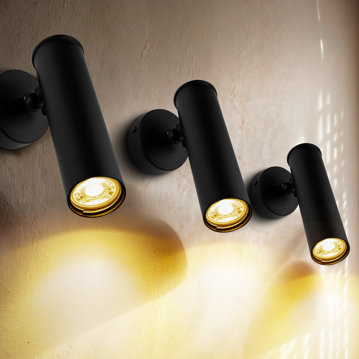 Arandela Spot Articulado Parede Head 15Cm Preto