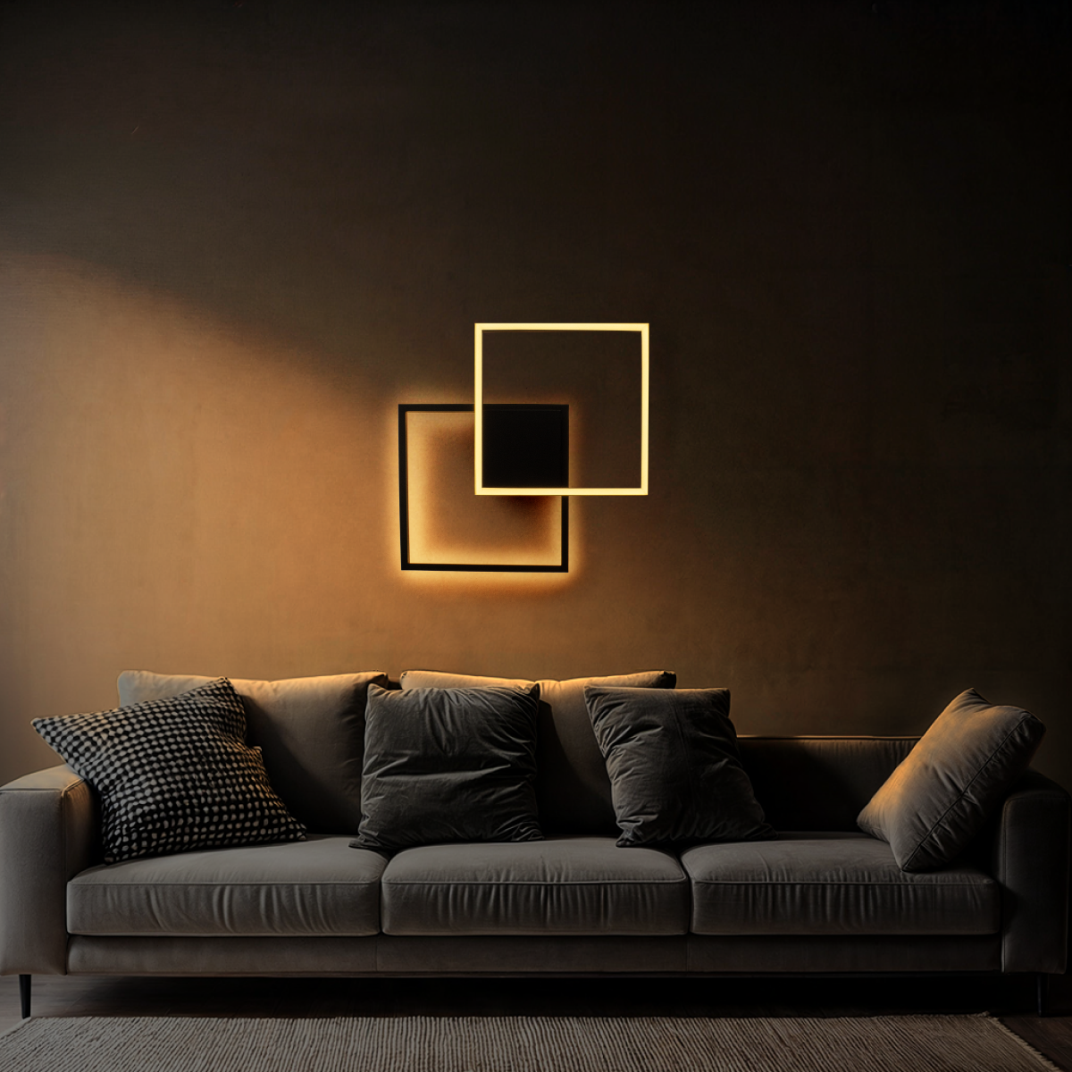 Plafon/Arandela Mosaico Perfil 22w 3000K Luz Indireta Preto