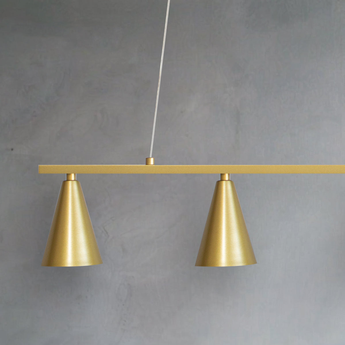 Luminária Pendente Retangular 4 Spots Konus Dourado 70Cm