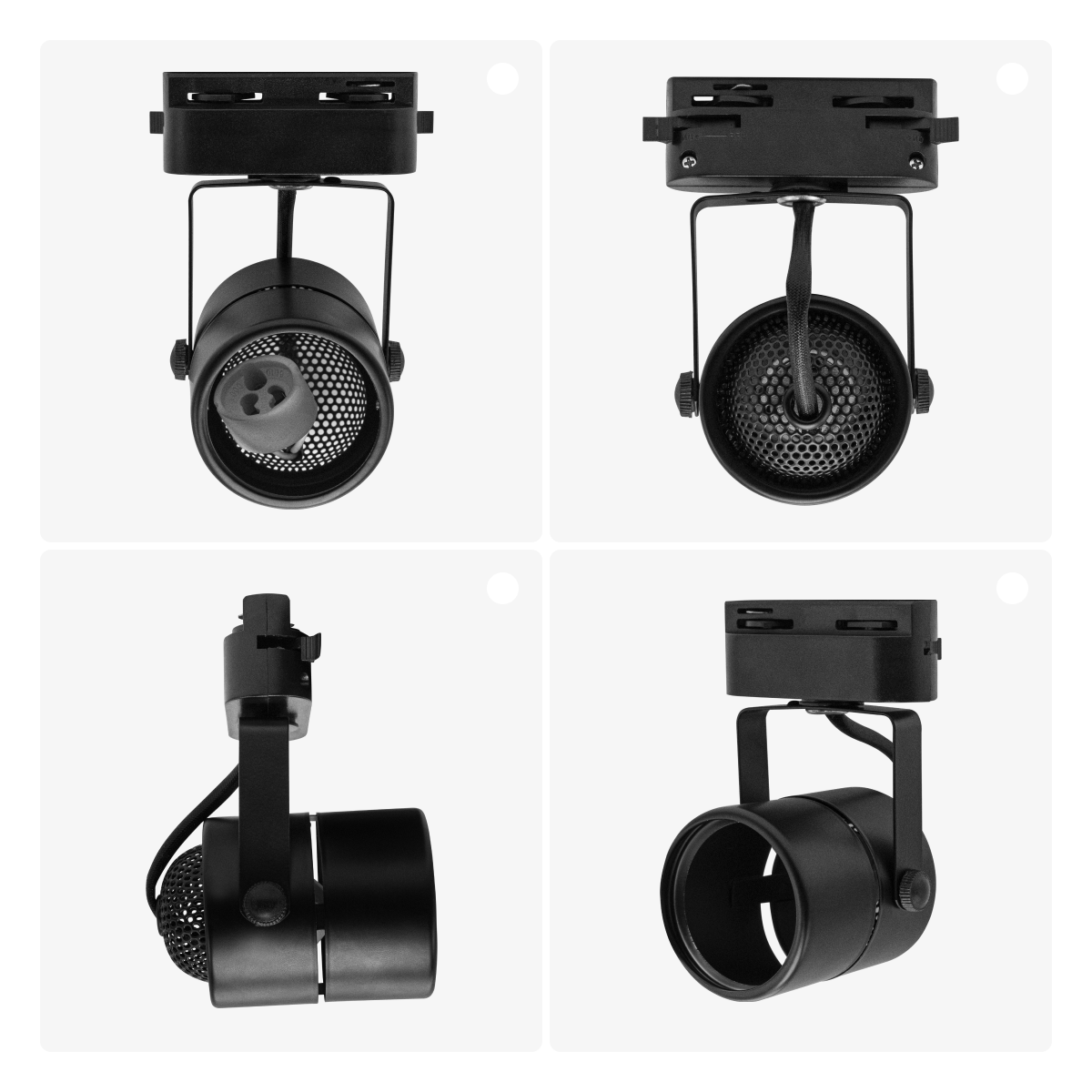 Trilho Eletrificado Preto 1m + 4 Spots GU10 Dicróica MR16