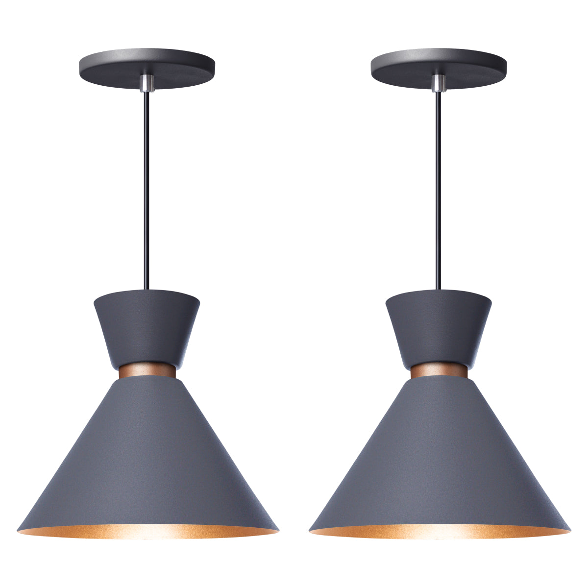 Pendente Lustre Luminária Berlin 23cm Cinza