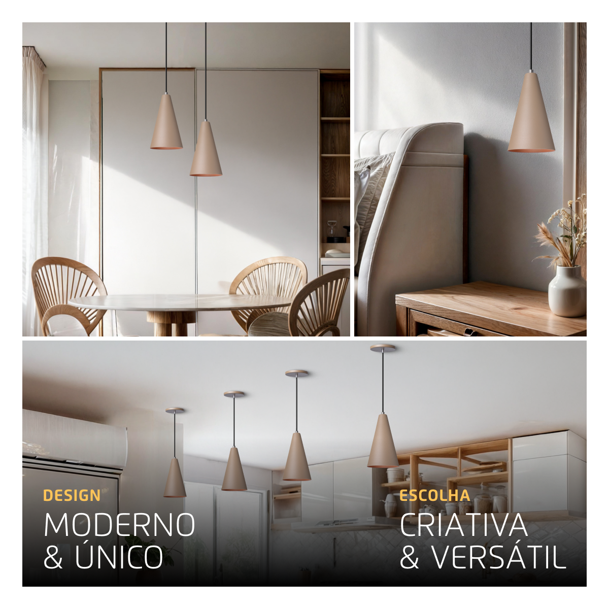 Pendente Lustre Luminária Cone Fendi