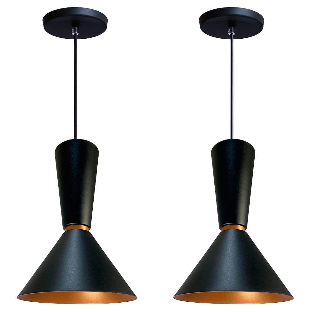 Pendente Lustre Luminária Cone Rio Preto