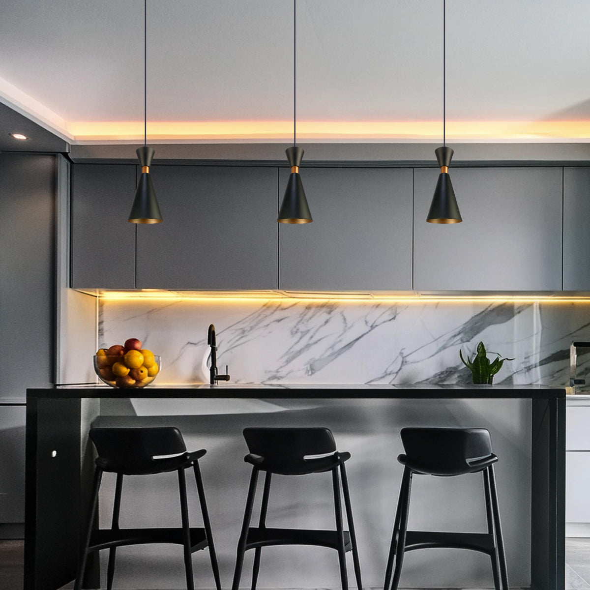 Pendente Lustre Luminária Mini Pequim 24cm Preto