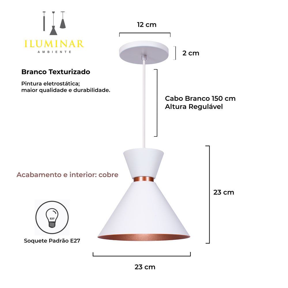 Kit 3 Pendente Lustre Luminária Pequim Berlin Rio