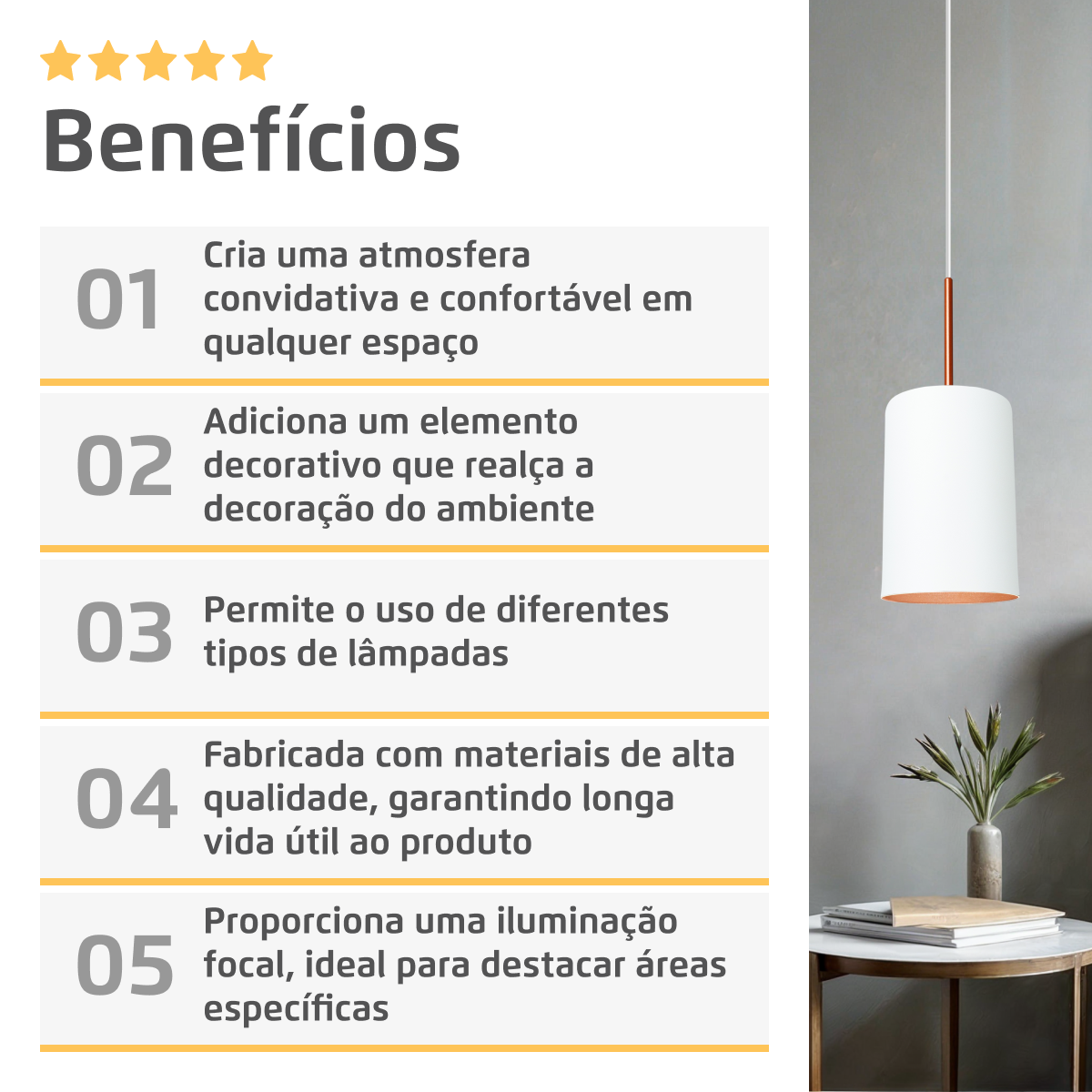 Pendente Lustre Luminária Veneza Branco