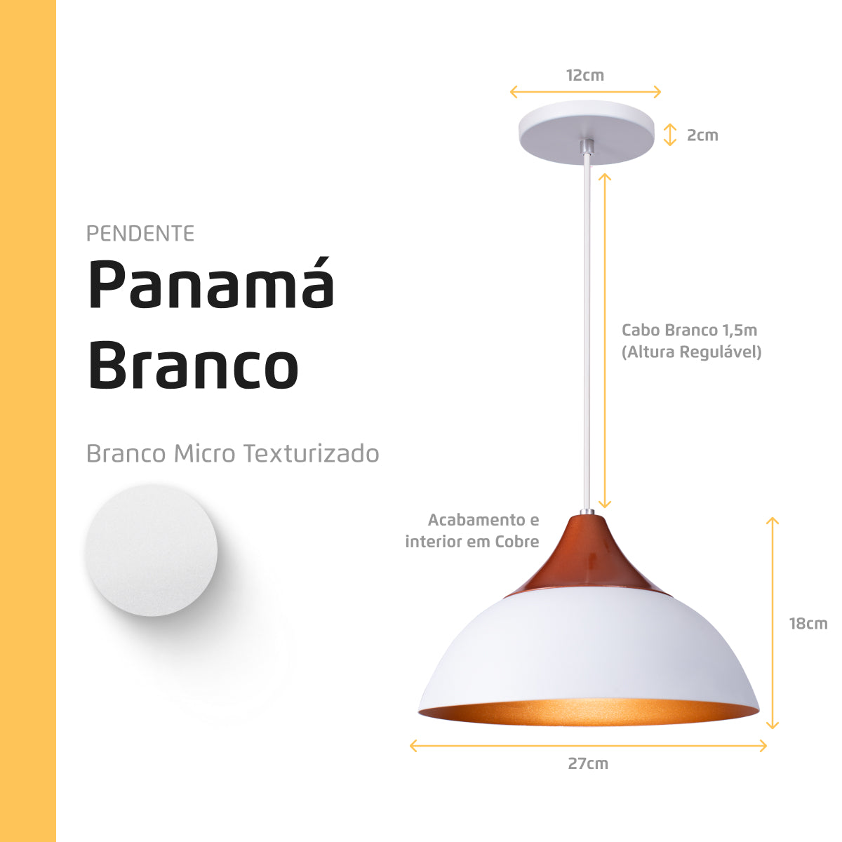 Pendente Lustre Luminária Panamá Branco