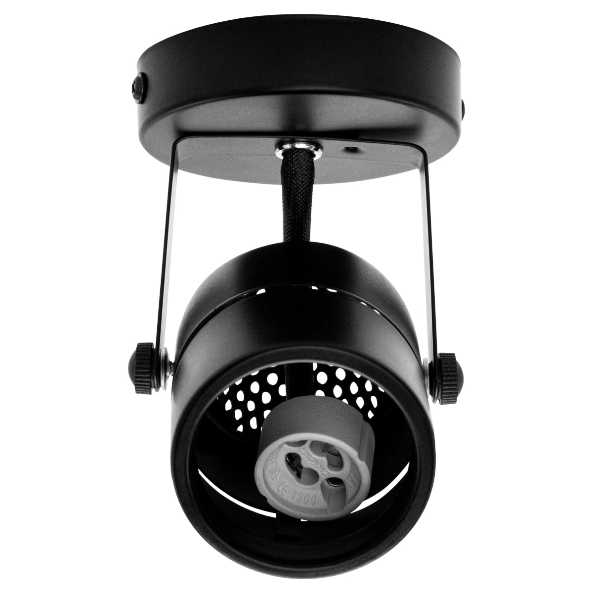 Spot Sobrepor MR16 GU10 Redondo Preto Direcionável
