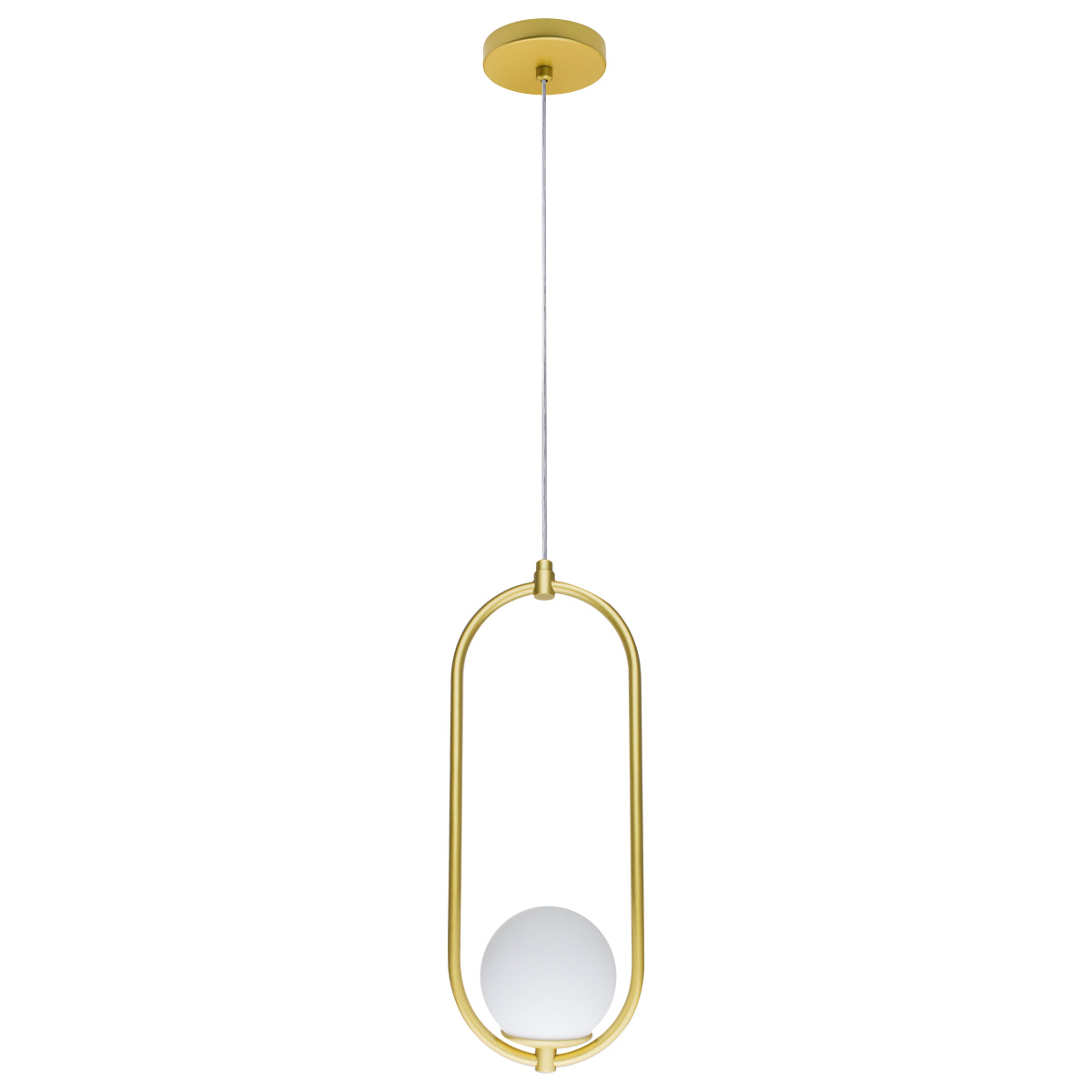 Luminária Pendente Arkom Light Dourado Globo Fosco 10Cm