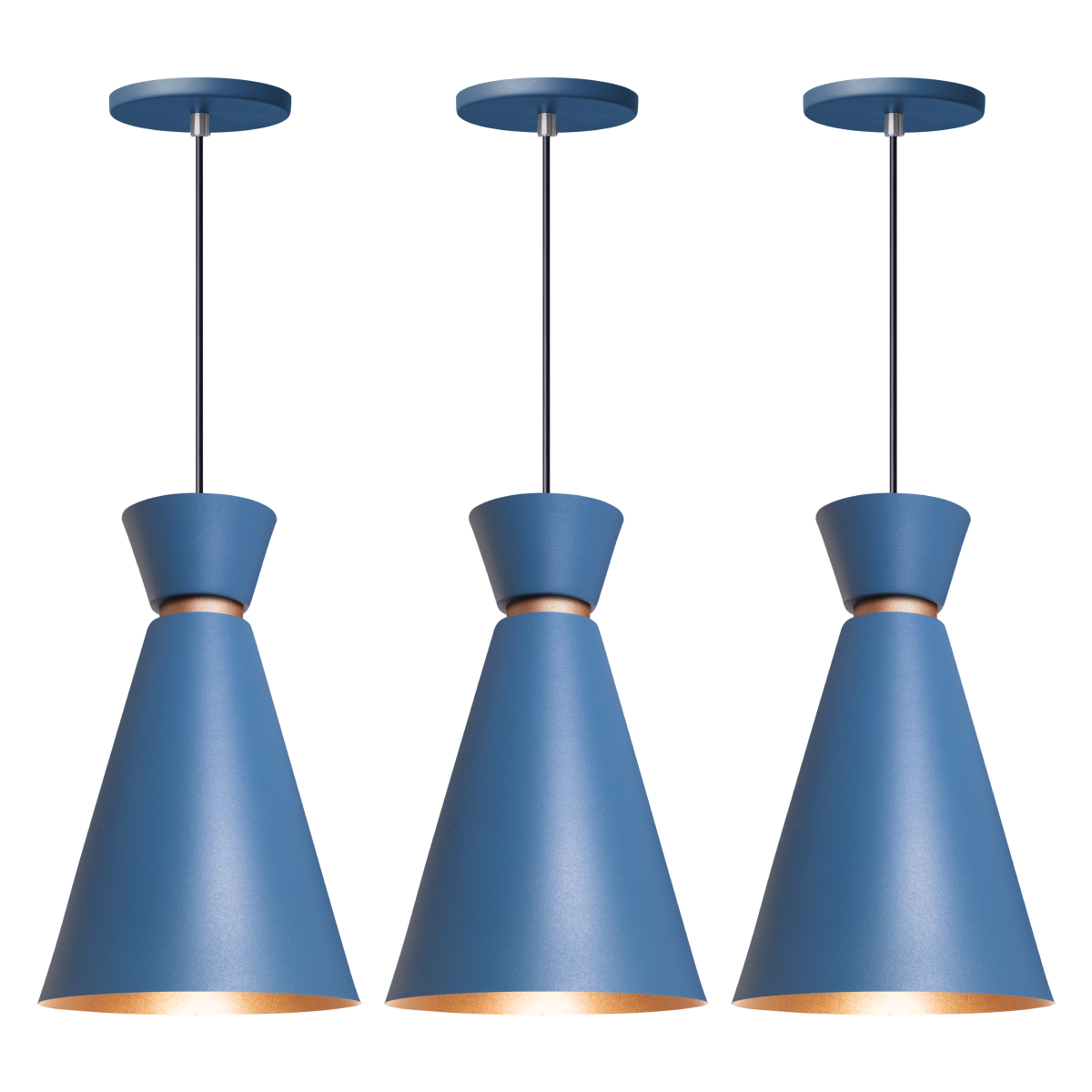 Pendente Lustre Luminária Pequim 30cm Azul