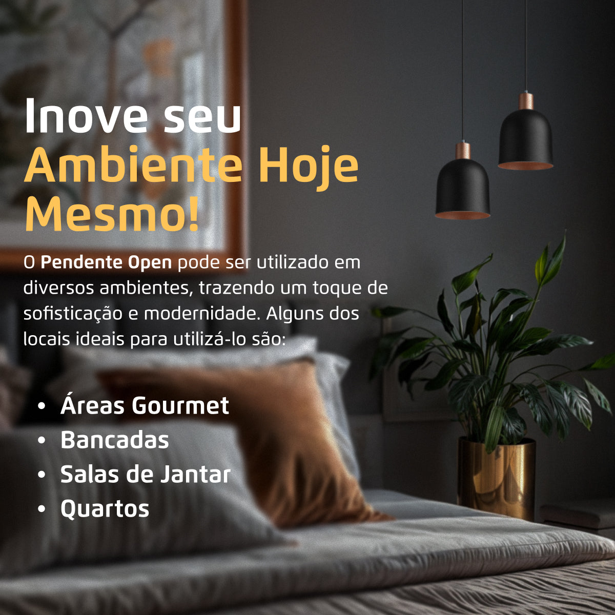 Pendente Lustre Luminária Open Preto - Duplo