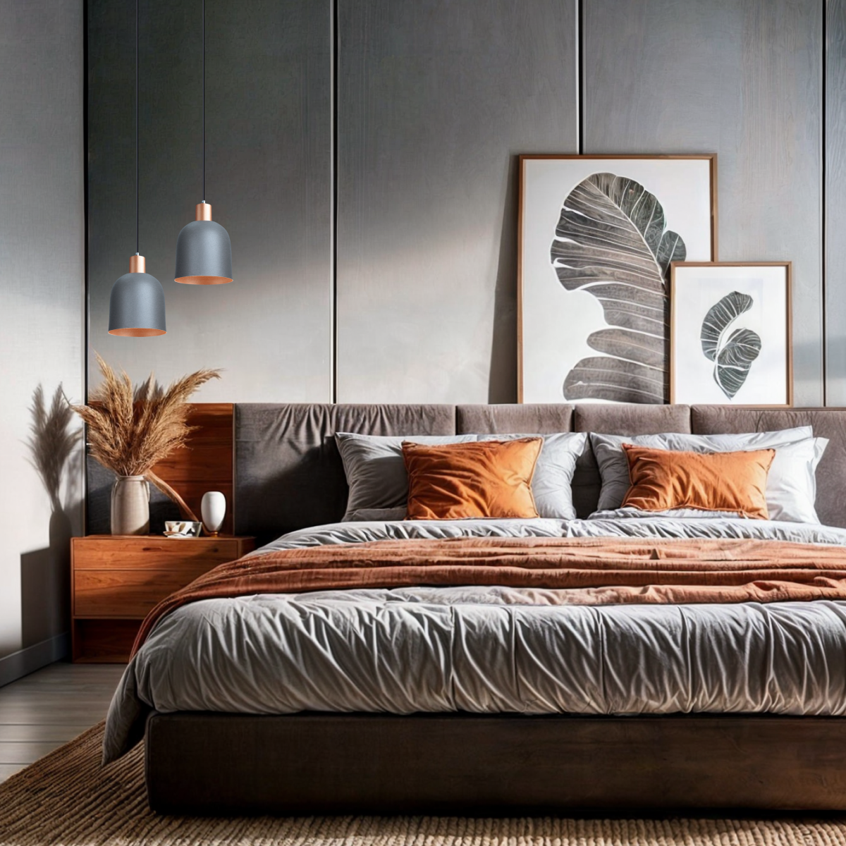 Pendente Lustre Luminária Open Cinza - Duplo