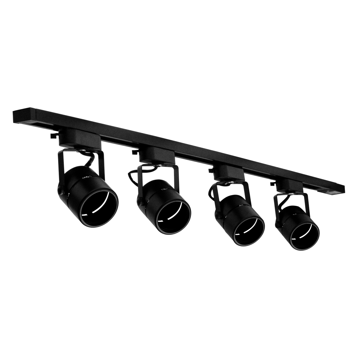 Trilho Eletrificado Preto 1m + 4 Spots GU10 Dicróica MR16