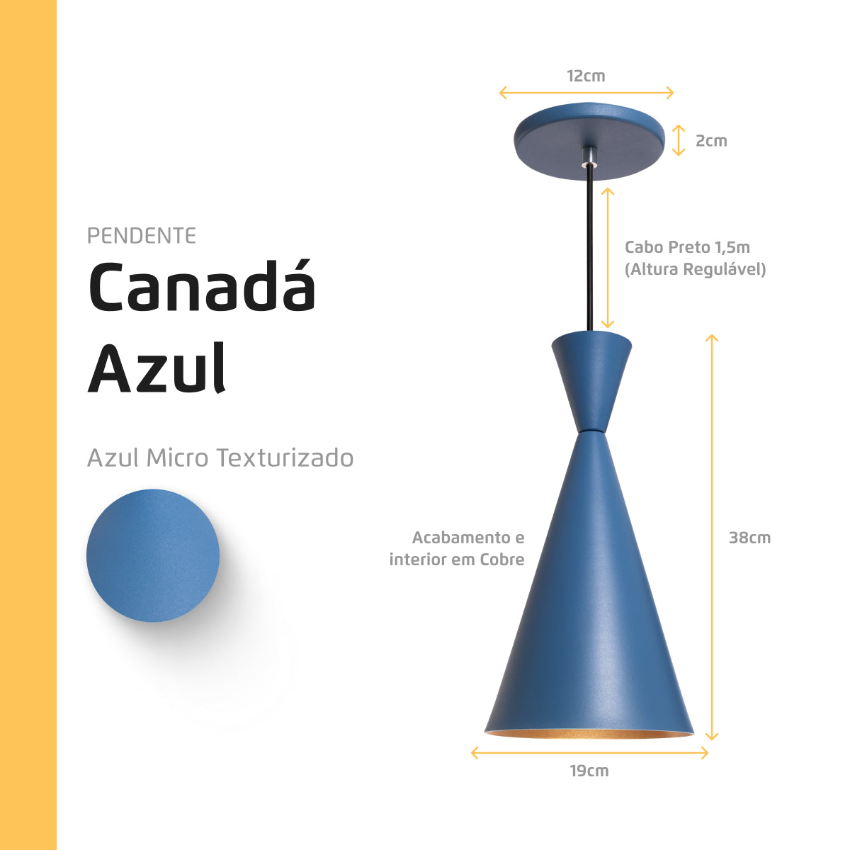 Pendente Lustre Luminária Canadá Azul