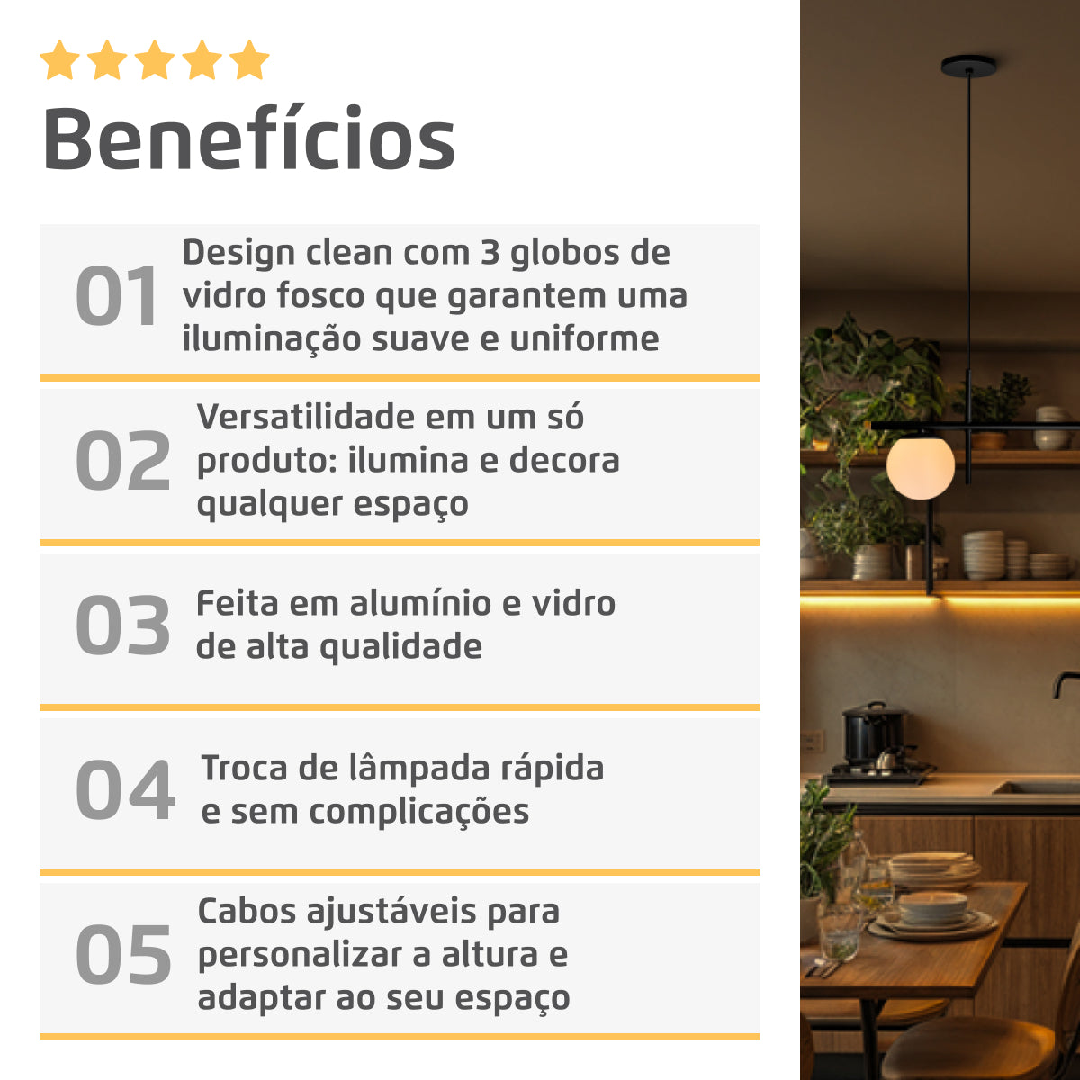 Luminária Pendente Axis Preto 3 Globos Vidro Leitosos 15Cm