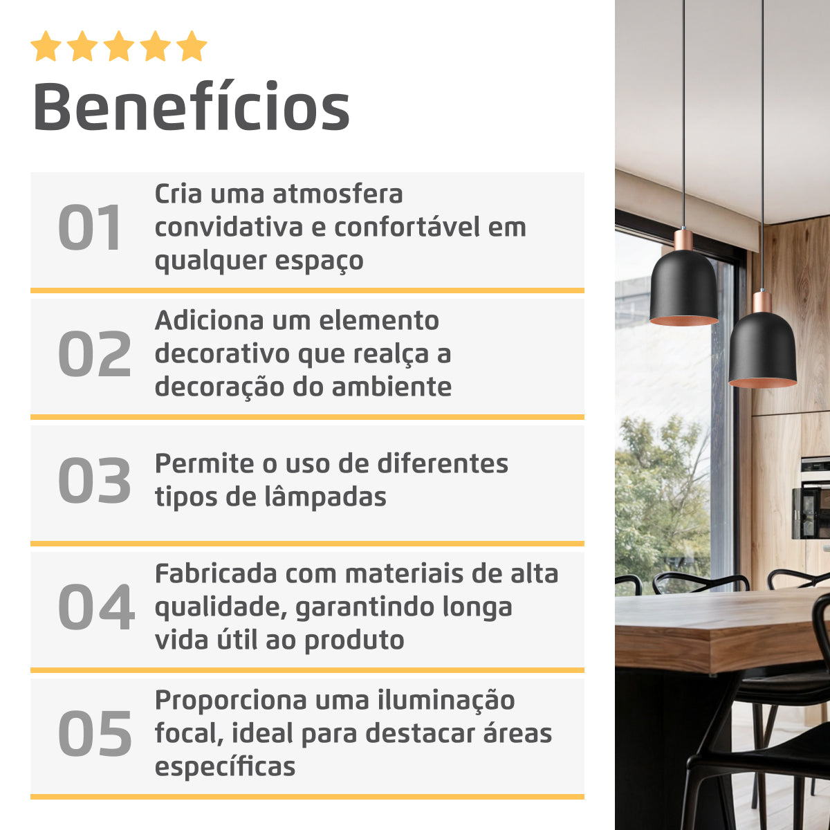 Pendente Lustre Luminária Open Preto - Duplo