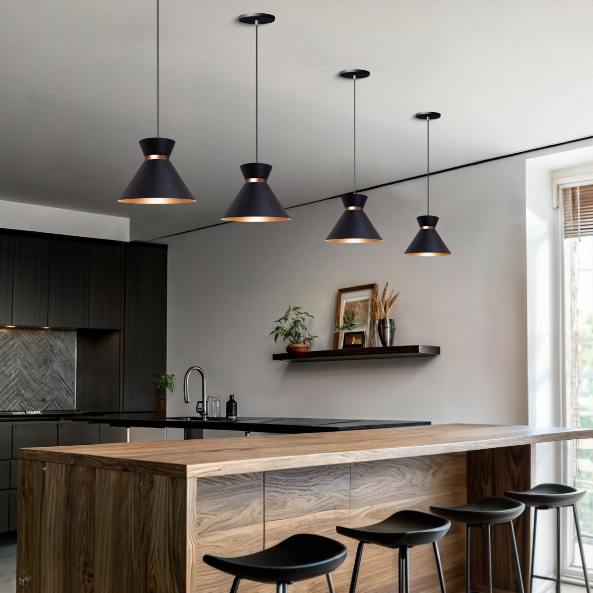 Pendente Lustre Luminária Berlin 15cm Preto