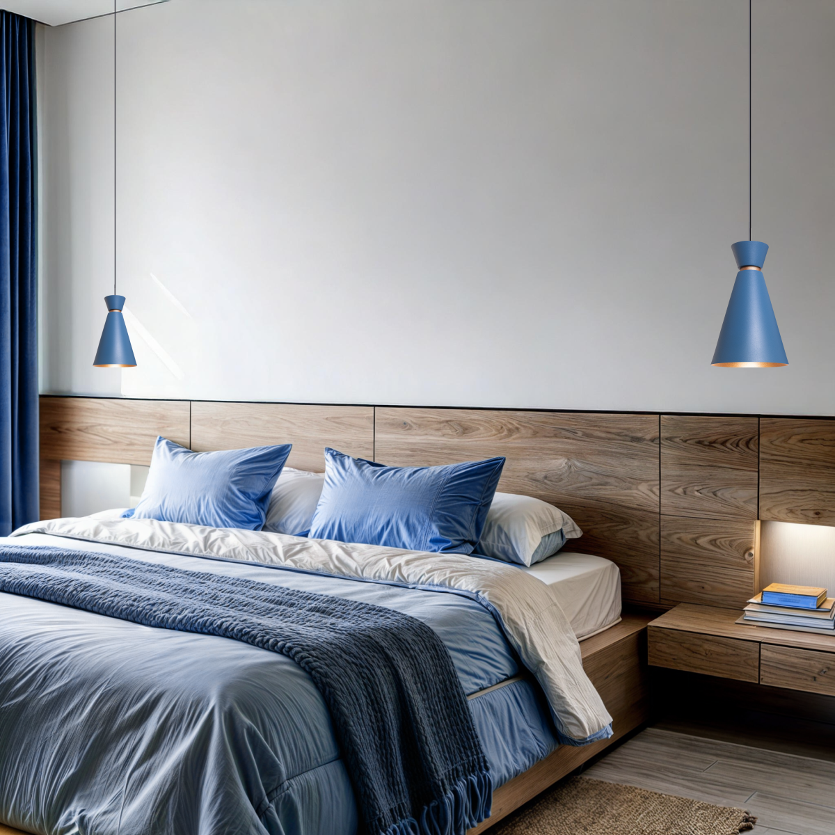 Pendente Lustre Luminária Pequim 30cm Azul