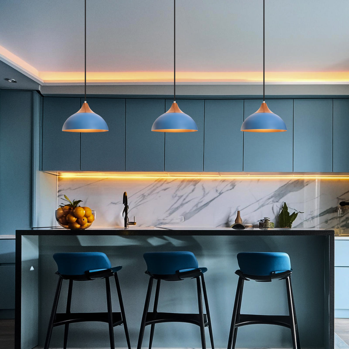 Pendente Lustre Luminária Panamá Azul