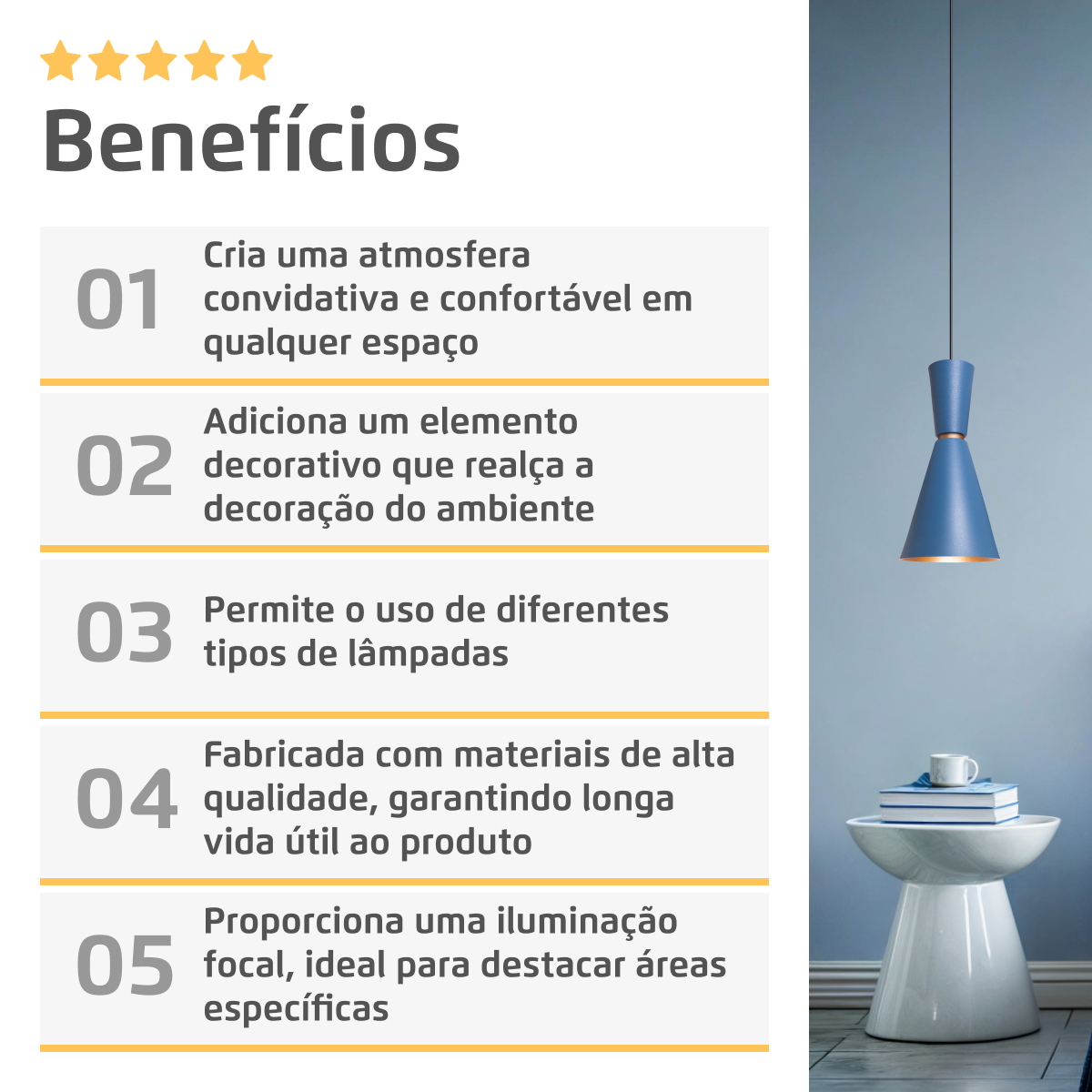 Pendente Lustre Luminária Moscou Azul