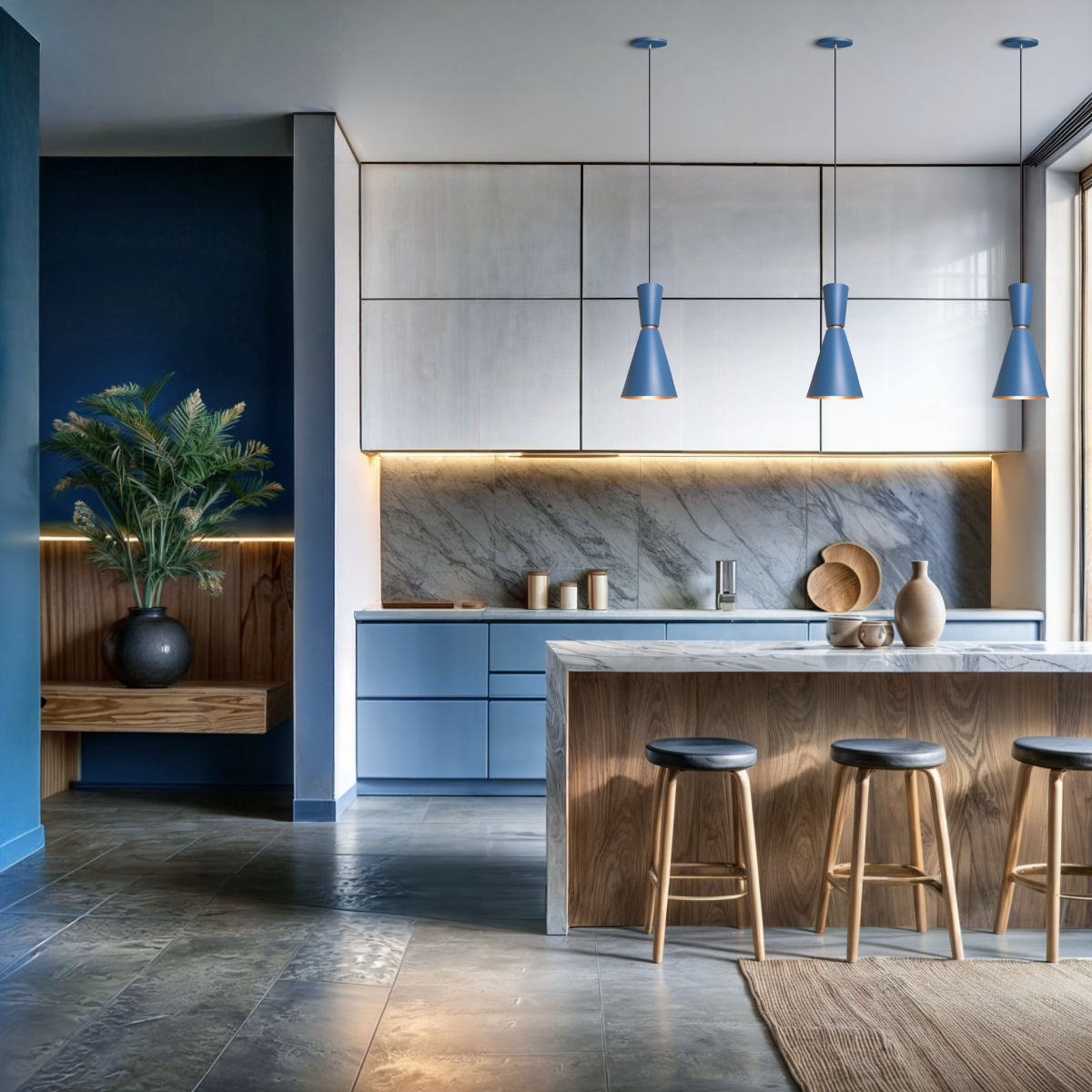 Pendente Lustre Luminária Moscou Azul