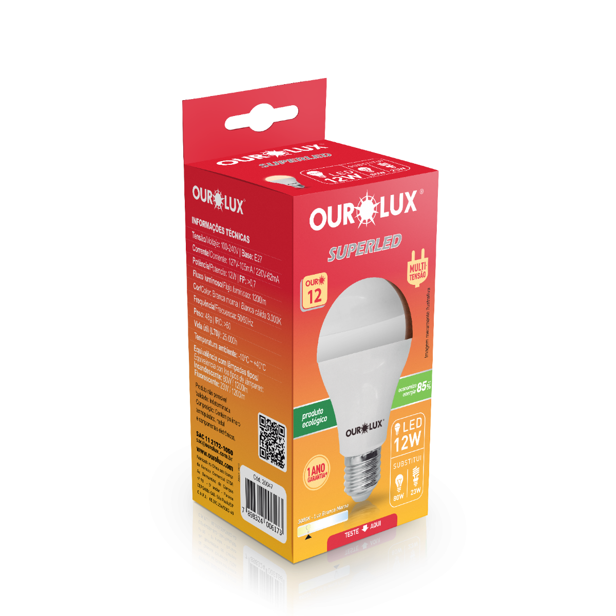 Lâmpada Led Bulbo 12W Ourolux