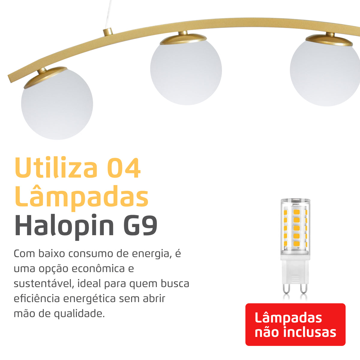 Luminária Pendente Nero Up Dourado 4 Globos Leitosos 10Cm