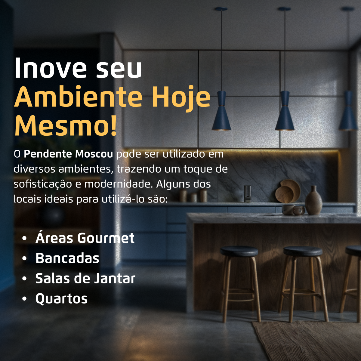 Pendente Lustre Luminária Moscou Azul