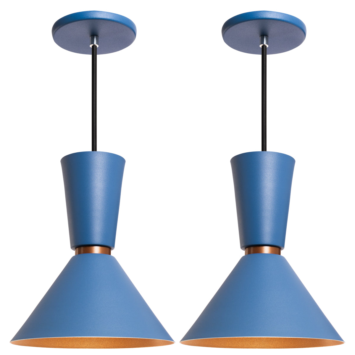 Pendente Lustre Luminária Cone Rio Azul