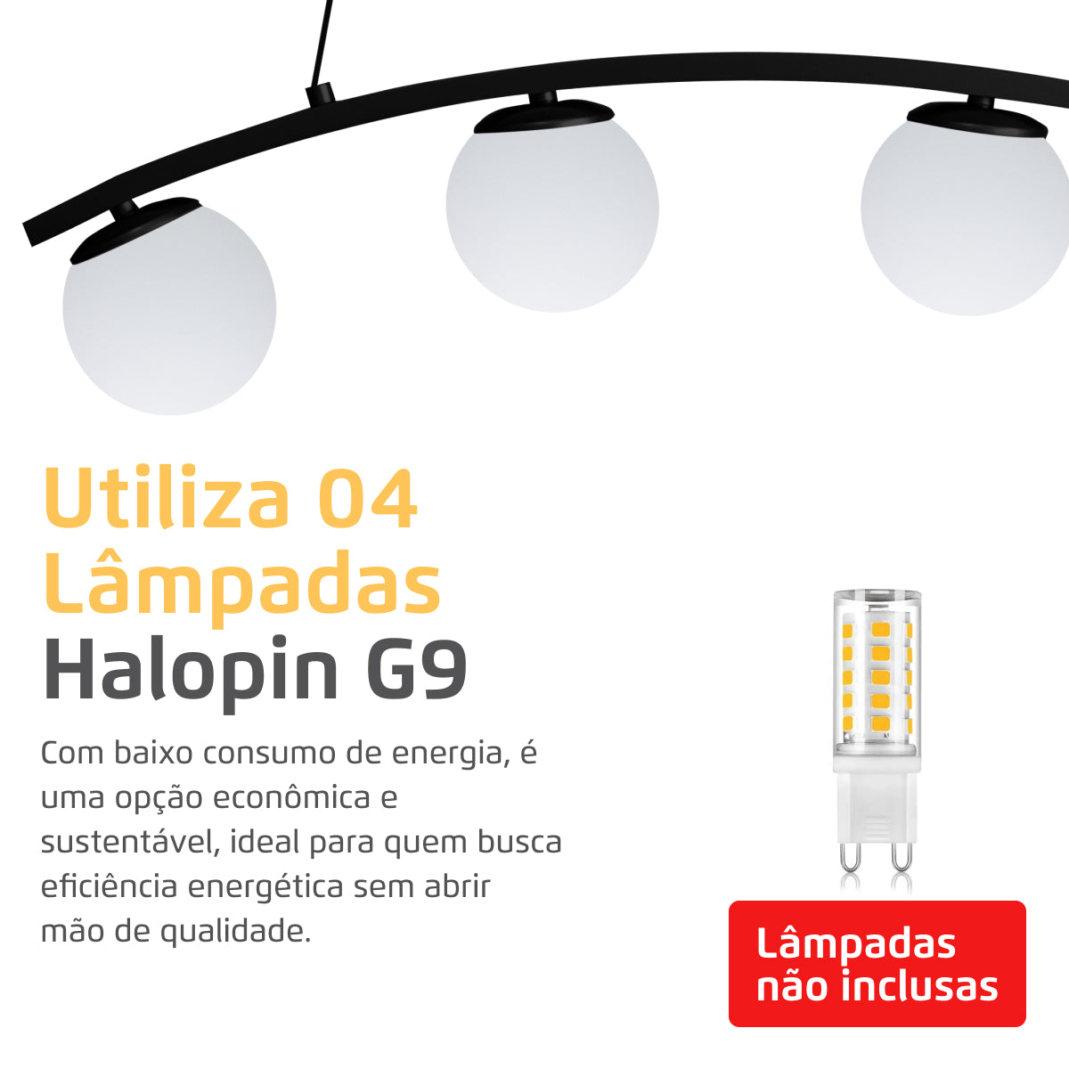 Luminária Pendente Nero Up Preto 4 Globos Leitosos 10Cm