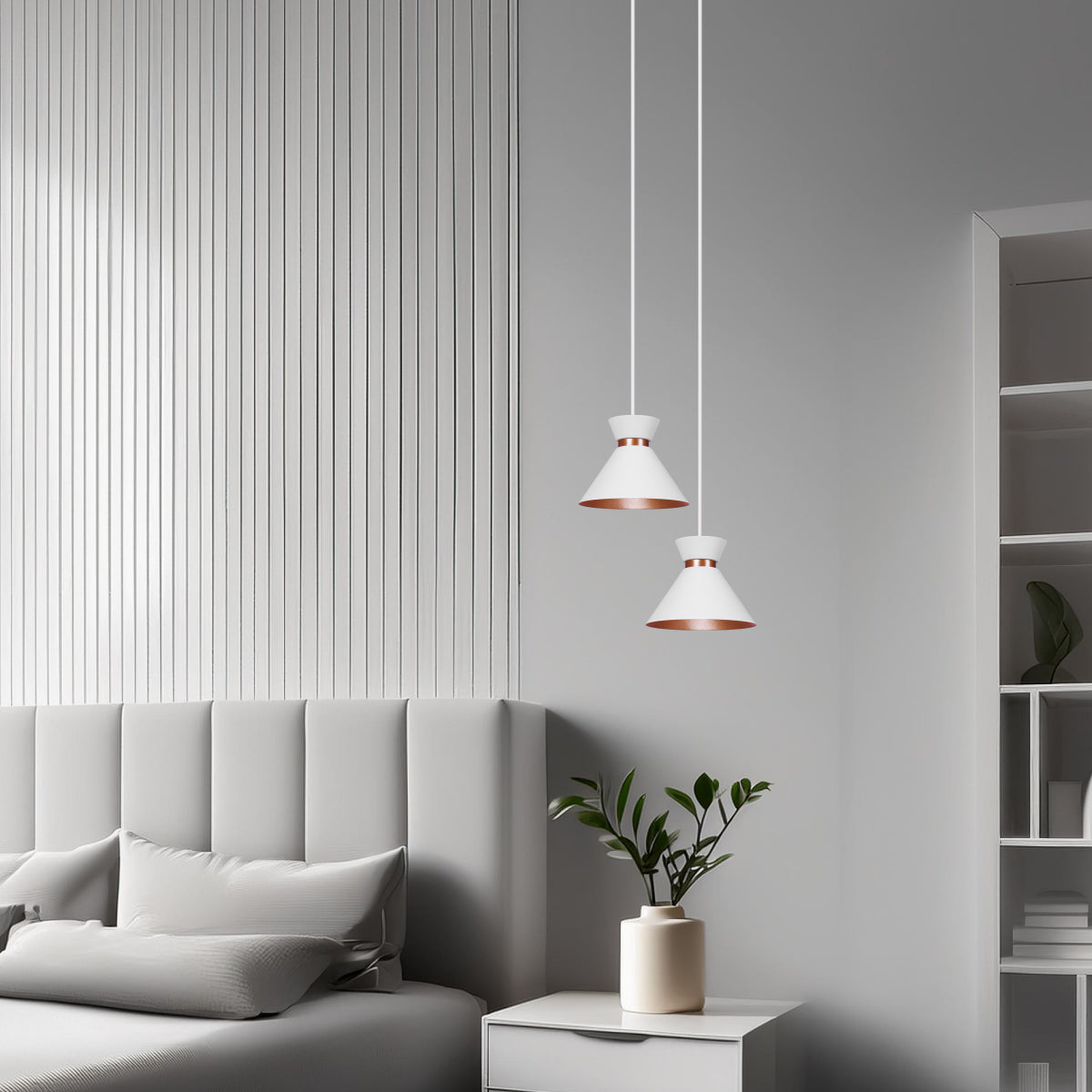 Pendente Lustre Luminária Berlin 15cm Branco Duplo