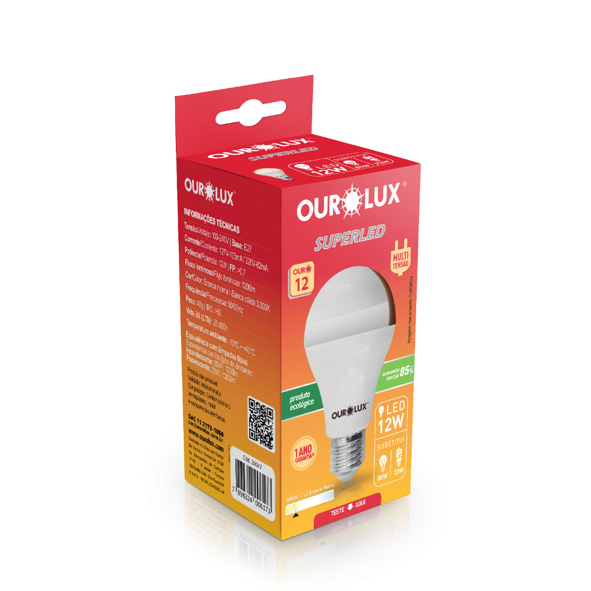 Lâmpada Led Bulbo 12W Ourolux