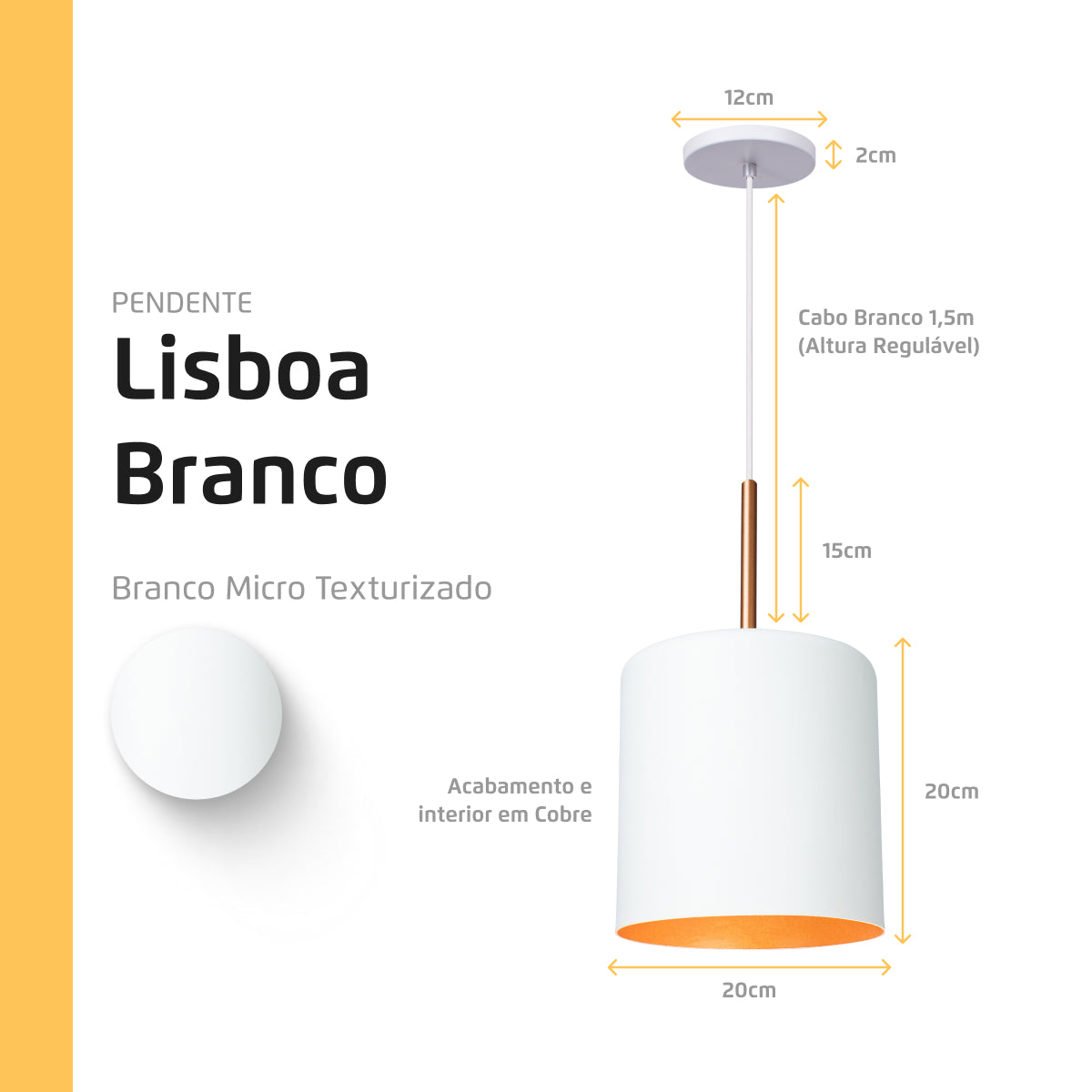 Pendente Lustre Luminária Lisboa Branco