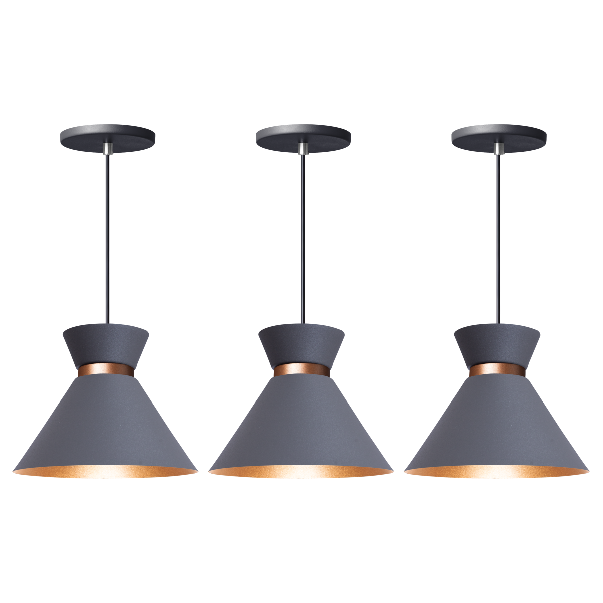 Pendente Lustre Luminária Berlin 15cm Cinza