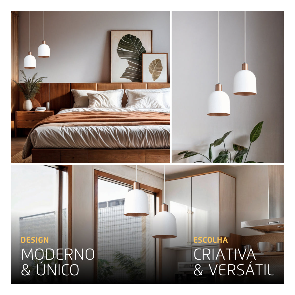 Pendente Lustre Luminária Open Branco - Duplo