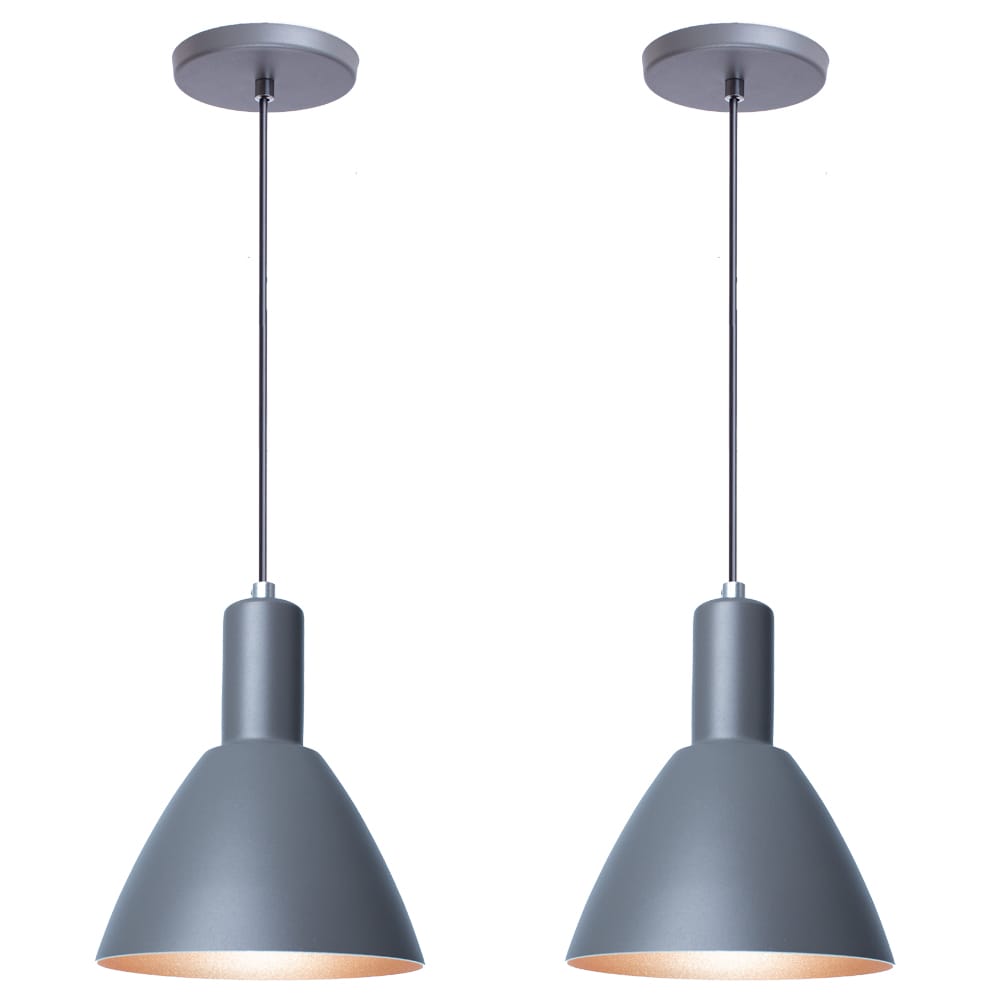 Pendente Lustre Luminária Atenas Cinza