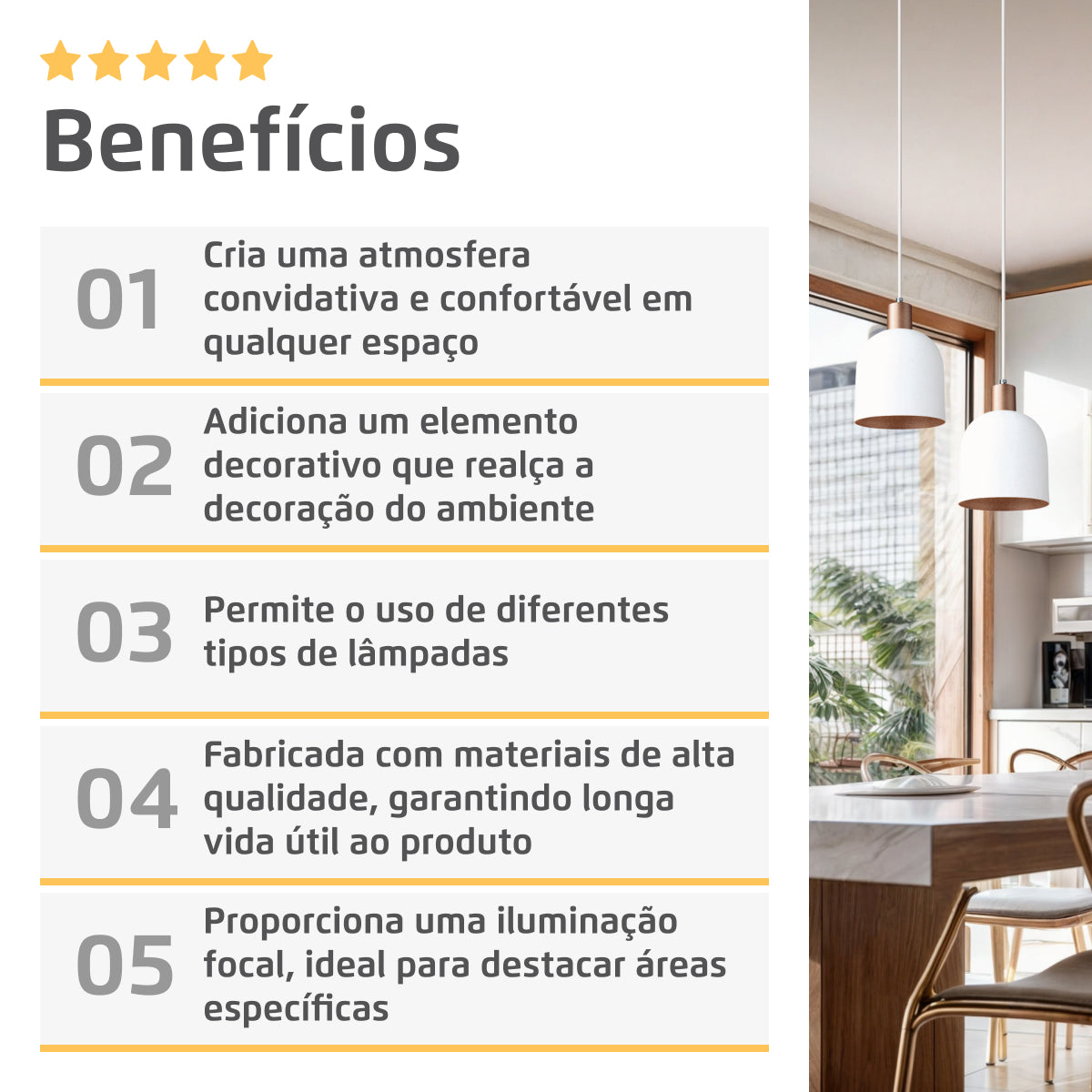 Pendente Lustre Luminária Open Branco - Duplo