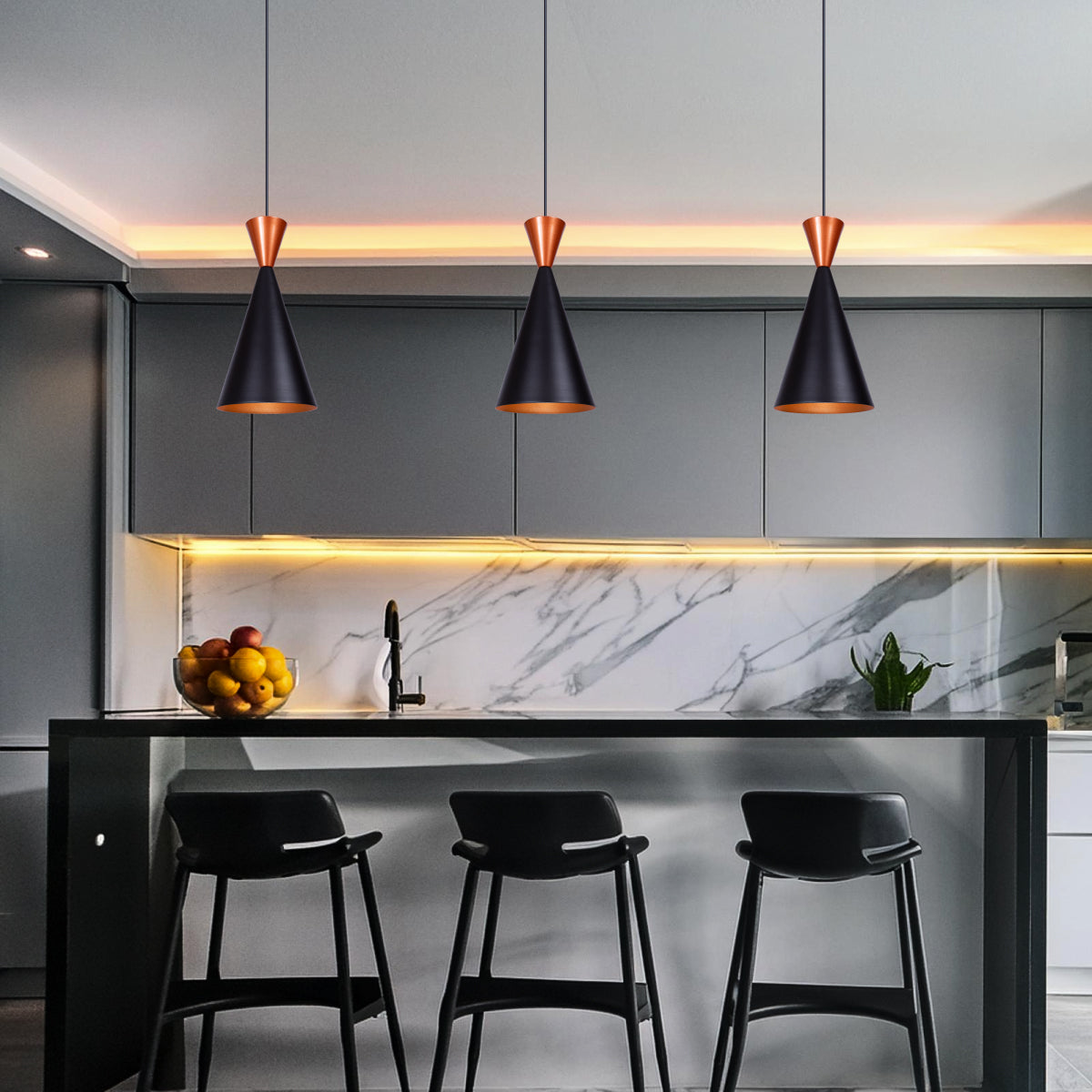 Pendente Lustre Luminária Canadá Preto