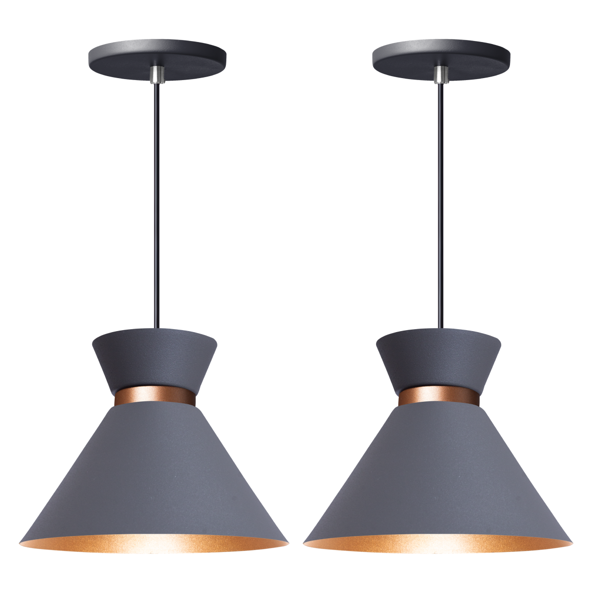 Pendente Lustre Luminária Berlin 15cm Cinza