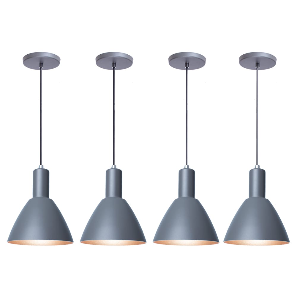 Pendente Lustre Luminária Atenas Cinza