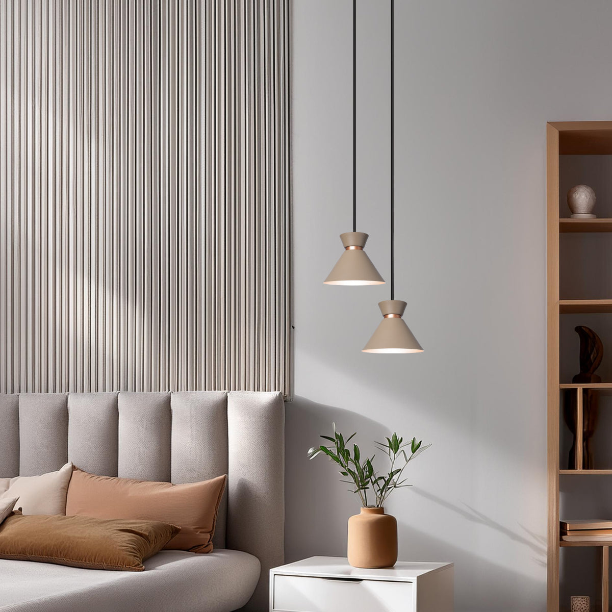Pendente Lustre Luminária Berlin 15cm Fendi Duplo