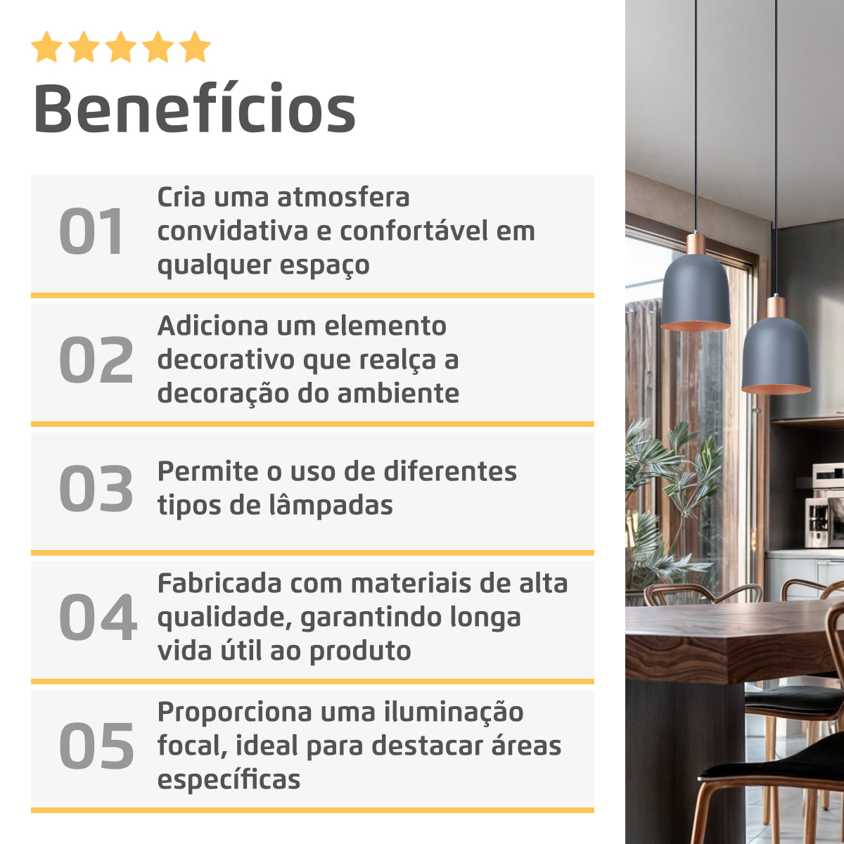 Pendente Lustre Luminária Open Cinza - Duplo