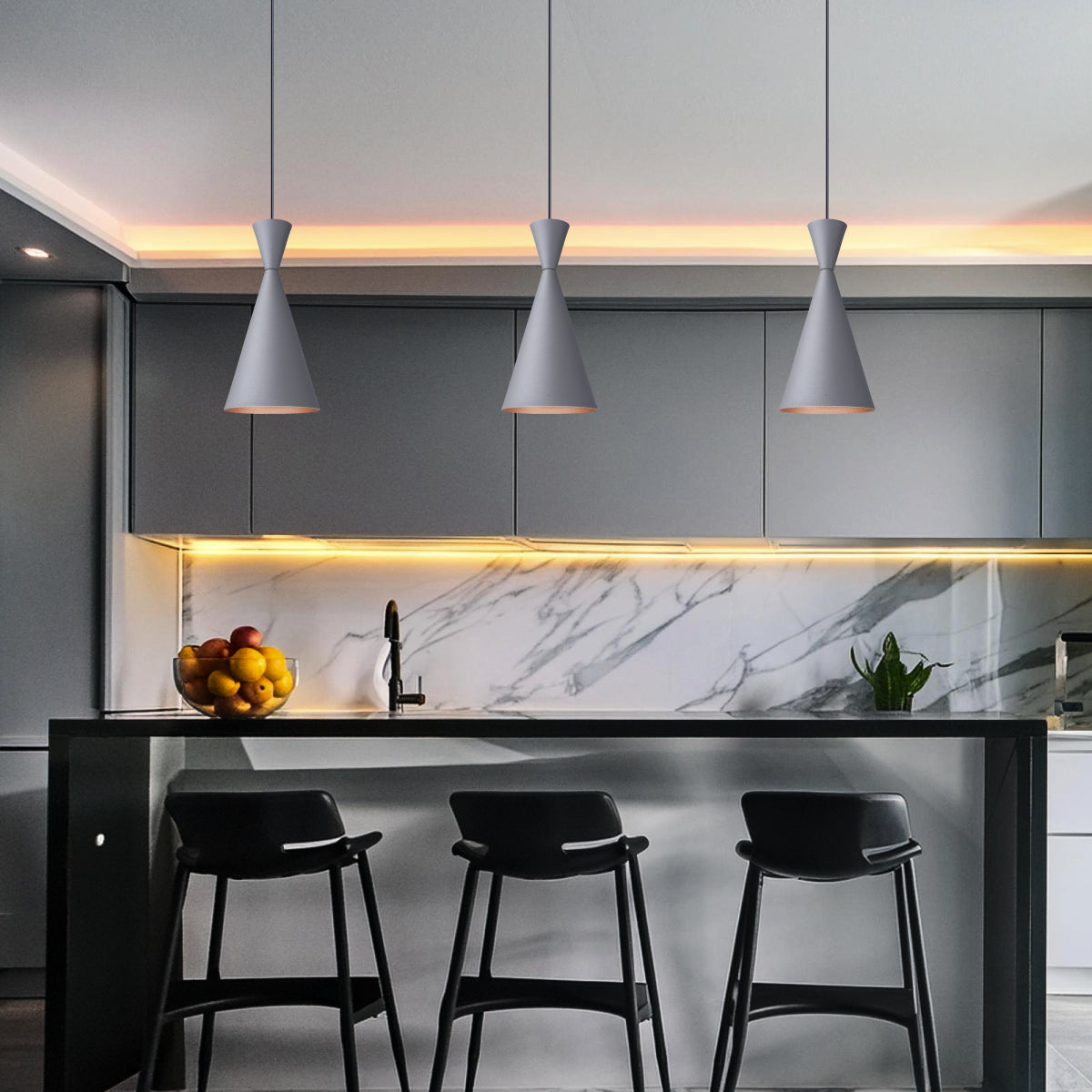 Pendente Lustre Luminária Canadá Cinza