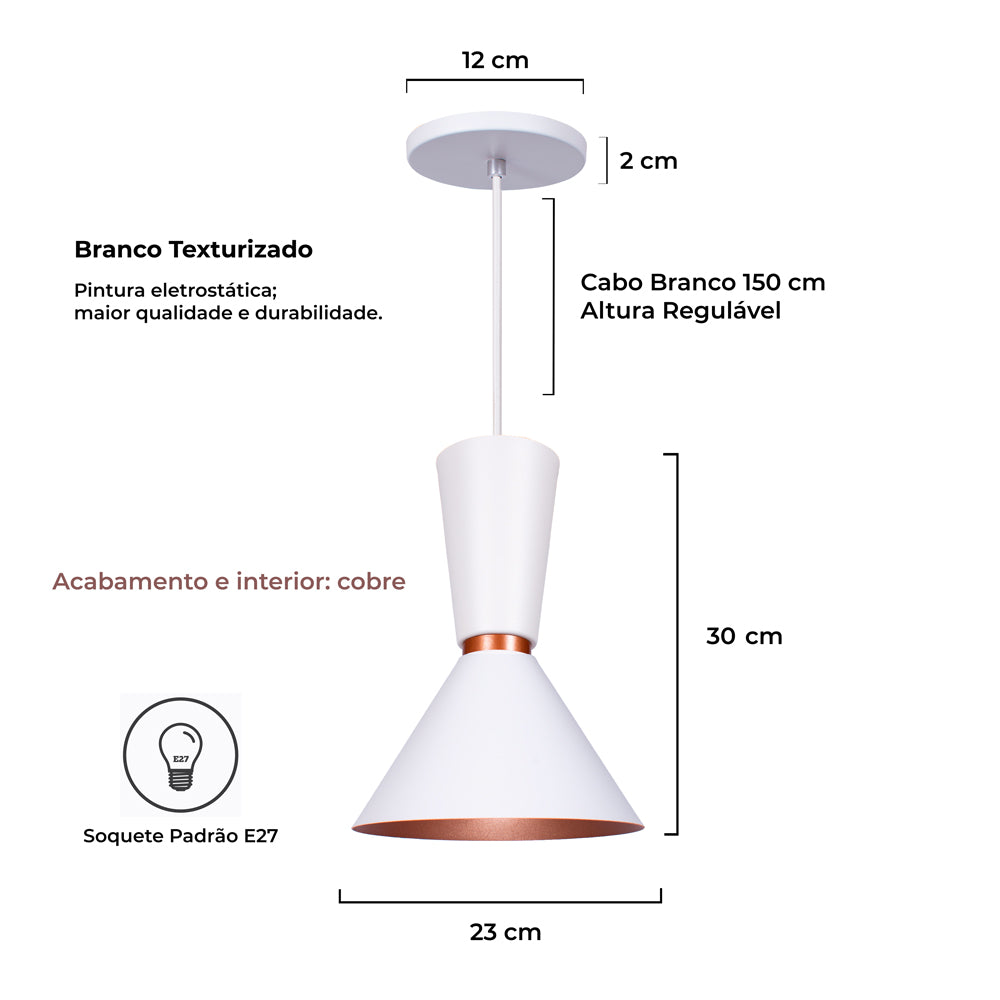 Kit 3 Pendente Lustre Luminária Pequim Berlin Rio