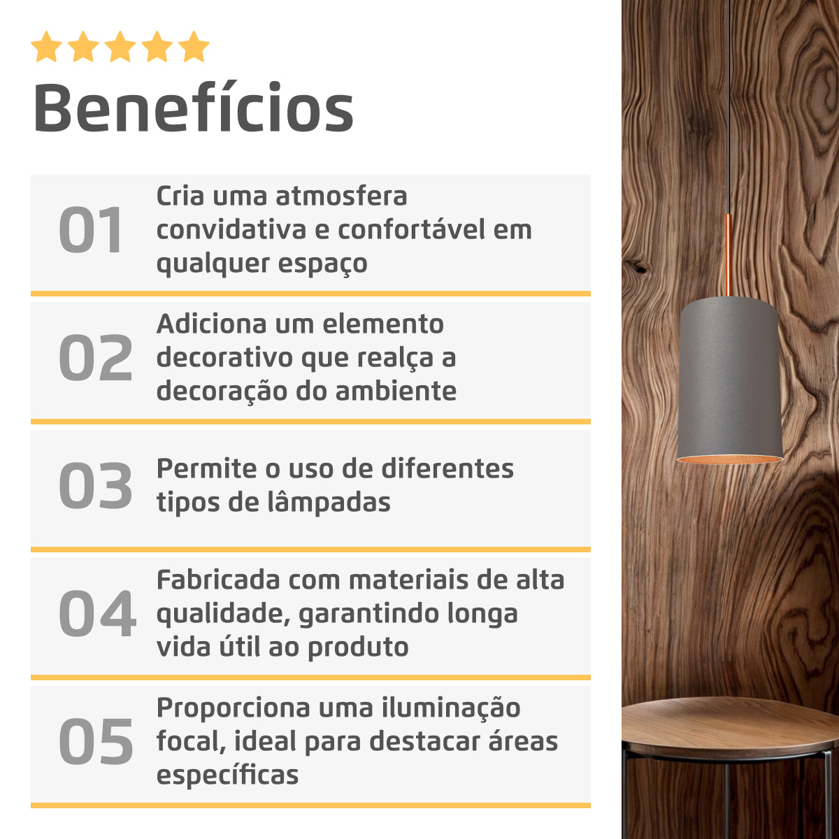 Pendente Lustre Luminária Veneza Cinza