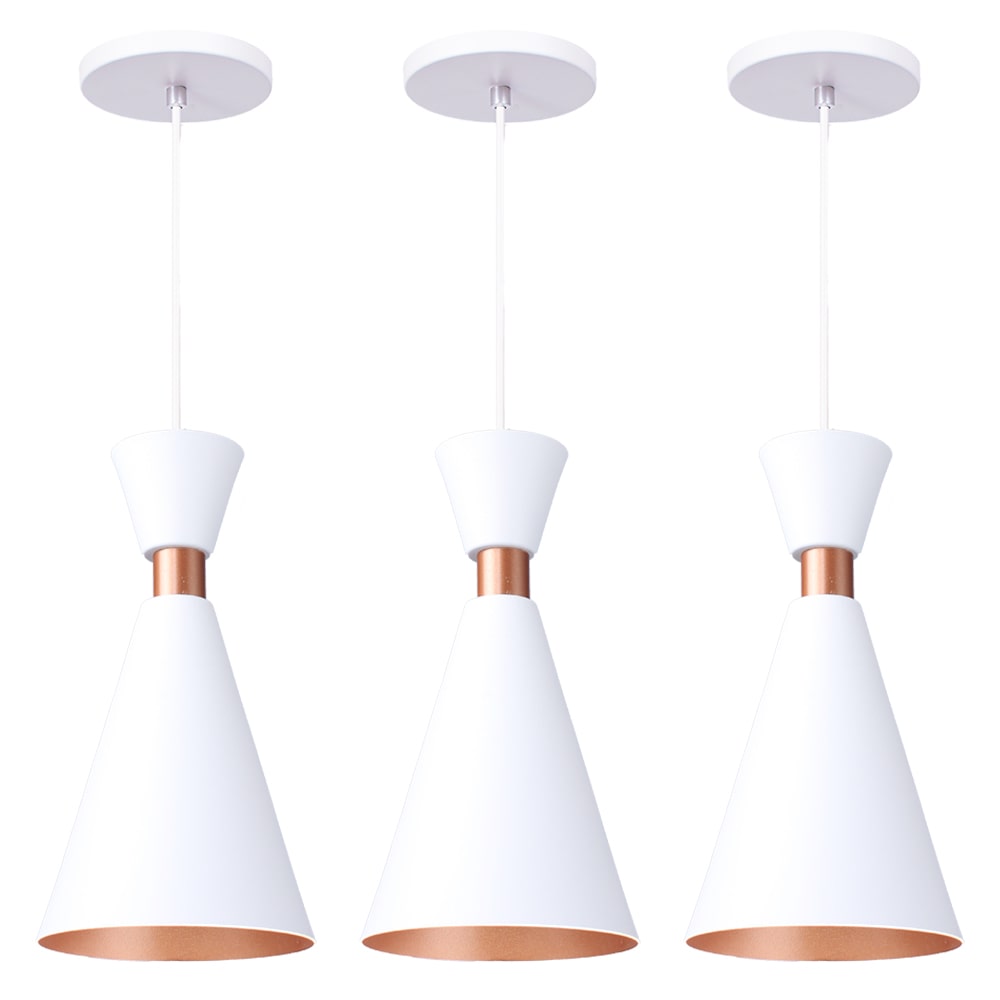 Pendente Lustre Luminária Mini Pequim 24cm Branco