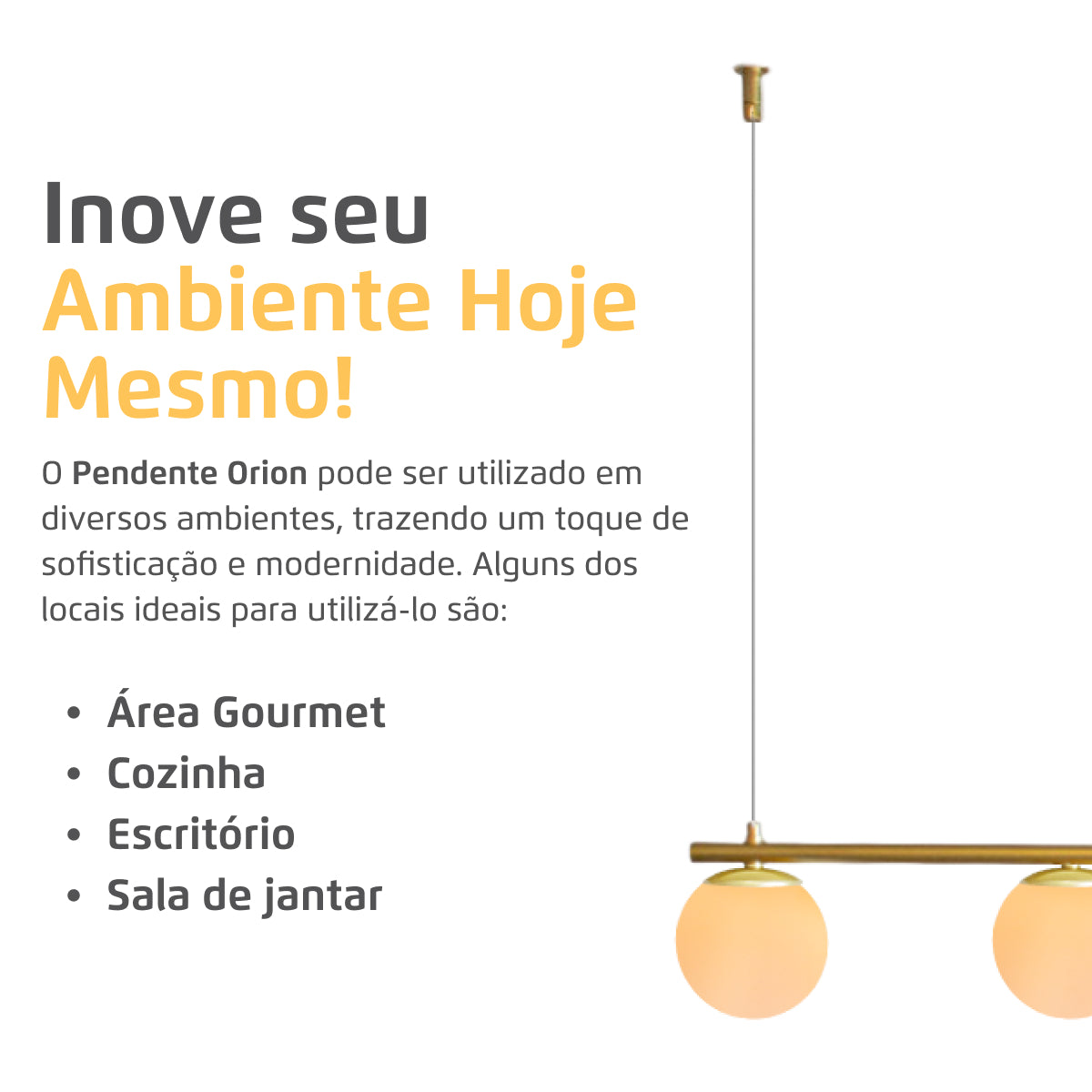 Luminária Pendente Orion Lumit Dourado 5 Globos Leitosos 12Cm